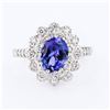 Image 1 : 1.59 ctw Tanzanite and 0.47 ctw Diamond 14K White Gold Ring