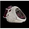 Image 3 : 17.68 ctw Pink Tourmaline and Diamond Ring - 18KT White Gold