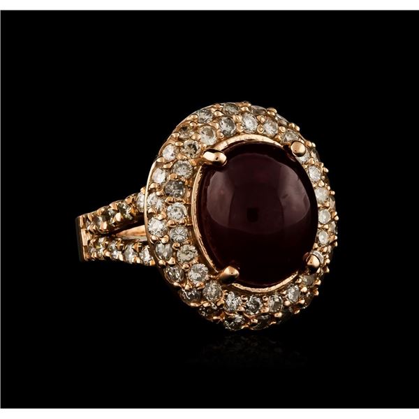 14KT Rose Gold 10.69 ctw Ruby and Diamond Ring