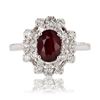 Image 1 : 1.33 ctw UNHEATED Ruby and 0.63 ctw Diamond Platinum Ring (GIA CERTIFIED)