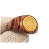 Image 6 : Hermes Dark Brown and Gold Wood Metal Selle Ring