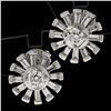 Image 2 : New Unique 18k White Gold 1.02 ctw Round & Baguette Snowflake Post Stud Earrings