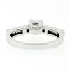 Image 7 : Vintage 18k White Gold 1.27 ctw Round & Baguette Diamond Solitaire Engagement Ri