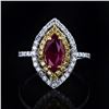 Image 1 : 1.15 ctw Ruby and 0.22 ctw Diamond 18K White and Yellow Gold Ring