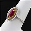 Image 2 : 1.15 ctw Ruby and 0.22 ctw Diamond 18K White and Yellow Gold Ring