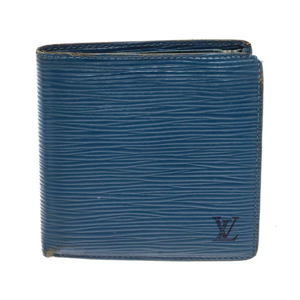 Louis Vuitton Blue Epi Leather Marco Bifold Wallet