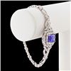 Image 3 : 8.91 ctw Tanzanite and 3.46 ctw Diamond 14K White Gold Bracelet (GIA CERTIFIED)