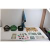 Image 1 : Saskatchewan Roughriders Lot - (3) Hats, (2) Used Tickets, Coins, Misc.