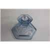 Image 2 : Dove Glass Vase, (2) Blue Candleholders