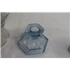 Image 3 : Dove Glass Vase, (2) Blue Candleholders
