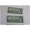 Image 3 : (3) Canadian 1954 $1 Bills