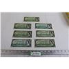 Image 1 : (7) Canadian 1967 $1 Bills