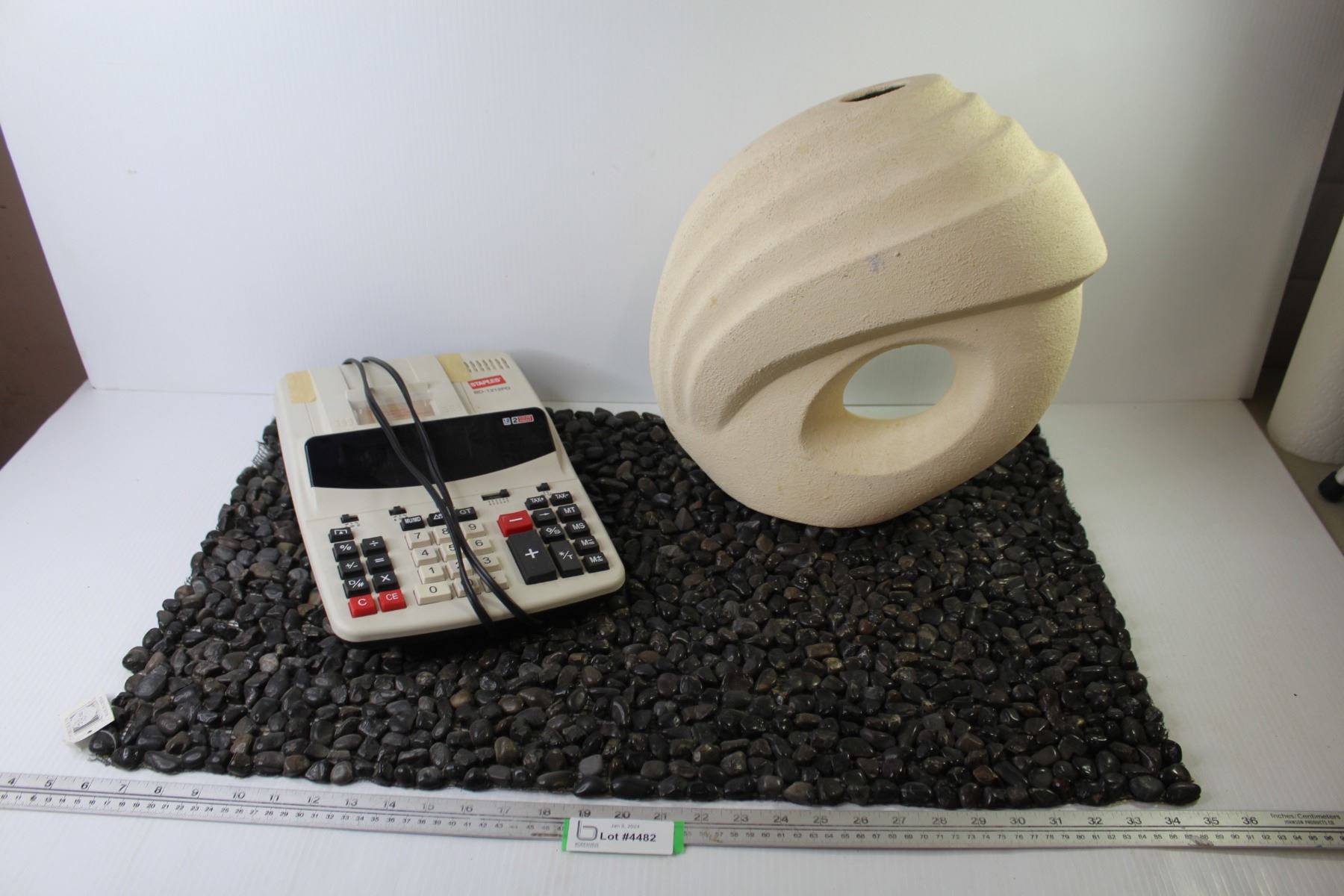Pebble Doing Machine Staples Adding Machine - Ceramic Vase - Pebble Stone Mat - Bodnarus ...