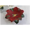 Image 4 : (2) Christmas Poinsettia Dishes, Bunsen Burner Part