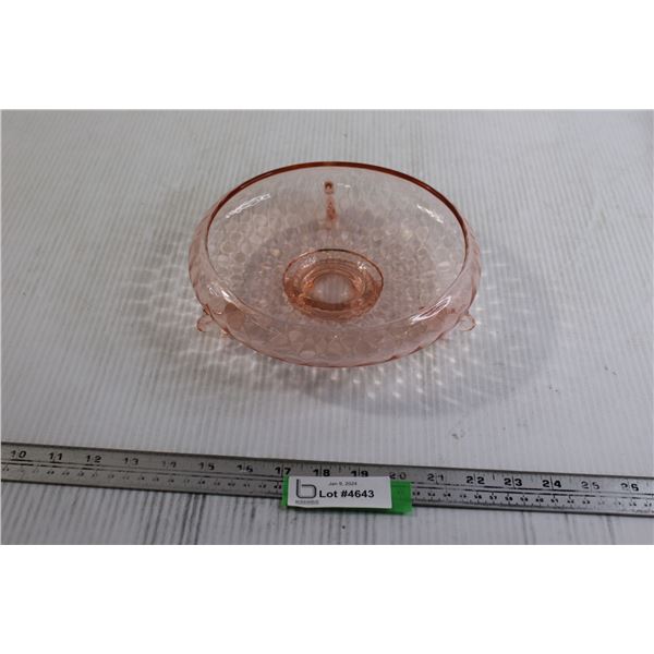 Pink Depression Glass Footed Bowl