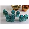 Image 4 : (8) Glass Insulators, (2) Brass Bowls