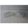 Image 2 : (12) Divided Plates, Glass Butter Dish With Lid