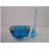 Image 2 : Blue Glass Mortar and Pestle