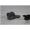 Image 8 : Arrdik Canada Signed Soapstone Carving - (3) Wolf Original - Soap Stone Carvings