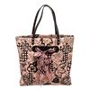 Image 1 : Chanel Light Pink Printed Corduroy with Silk Scarf Tote Bag