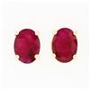 Image 1 : New 14K Yellow Gold 2.0 ctw Prong Set Oval Natural Ruby Open Basket Stud Earring