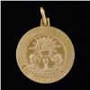 Image 3 : New Italian 14K Yellow Gold Round Textured Confirmation Medallion Charm Pendant