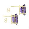 Image 4 : 14K Yellow Gold 13.0 ctw Large Oval Prong Set Amethyst Solitaire Stud Earrings