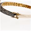 Image 5 : Vintage 14k Yellow Gold Silver Top 4 ctw Diamond Large Ruby Open Bangle Bracelet