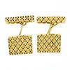 Image 4 : Men's Italian Solid 18k Yellow Gold Fancy Florentine Finished Chain Cuff Links