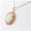 Image 3 : 13.39 ctw Opal and 1.53 ctw Diamond 14K White and Yellow Gold Pendant