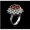 Image 3 : 14KT White Gold 8.92 ctw Ruby and Diamond Ring