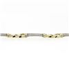 Image 3 : Fancy 14k Two Tone Gold Triple Twisted Wire & Cuban Curb Link Chain Bracelet