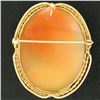 Image 4 : Vintage 14k Yellow Gold Twisted Wire Frame Carved Shell Cameo Brooch Pin Pendant