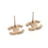 Image 5 : Chanel Gold Metal Crystal Stud CC Rhinstone Earrings