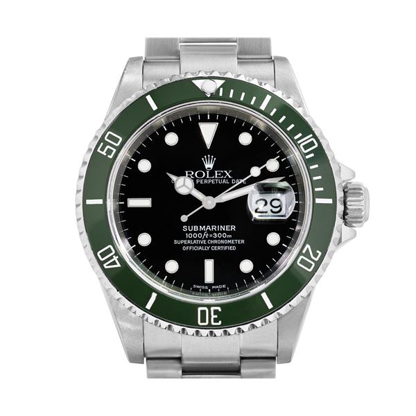 Rolex Mens Stainless Steel Black Dial 40MM Submariner With Rolex Box