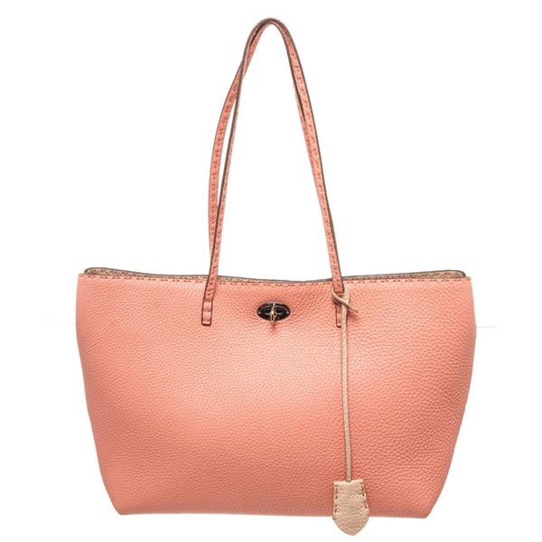 Fendi Pink Leather Selleria Tote Bag