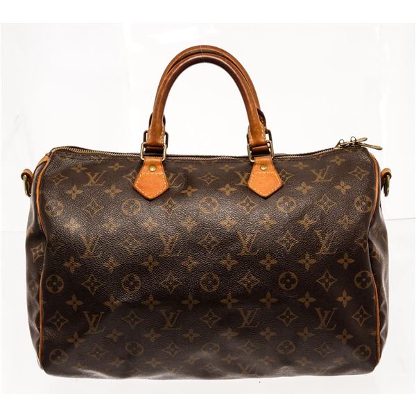 Louis Vuitton Speedy 30 Bandouliere Boston Bag Brown Monogram Coated Canvas