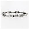 Image 3 : Fancy 14K White Gold 0.72 ctw Diamond Section & Triple Twisted Wire Link Bracele