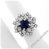 Image 9 : Vintage 14K TT Gold 3.26 ctw Round Sapphire Diamond Tiered Snowflake Cluster Rin