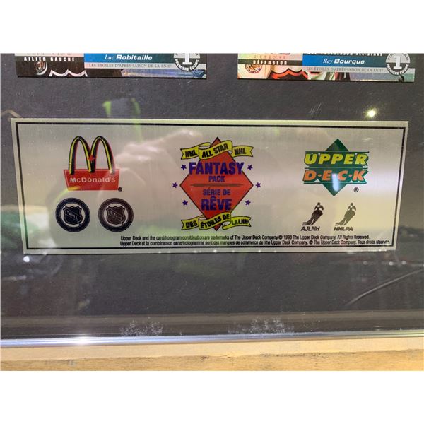 FRAMED 1993 UPPER DECK MCDONALD'S NHL ALL STAR FANTASY PACK CARDS