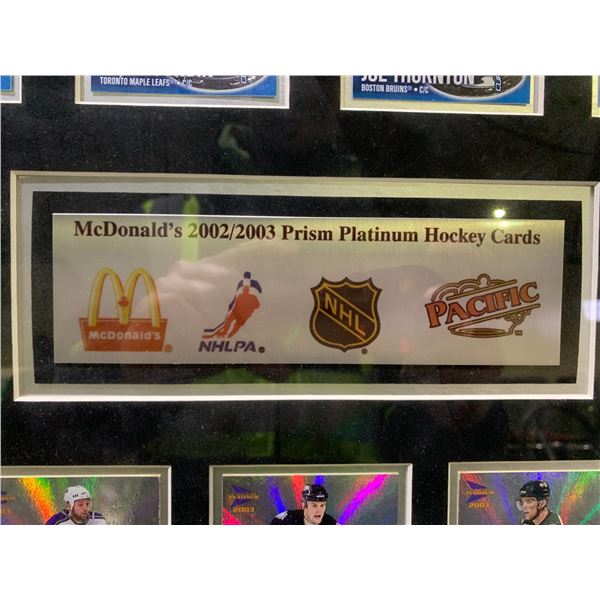 FRAMED 2002-2003 PACIFIC MCDONALD'S PRISM PLATINUM HOCKEY CARDS