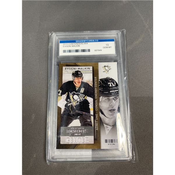 GRADE MY CARDS 10 2013 CONTENDERS #34 EVGENI MALKIN HOCKEY CARD