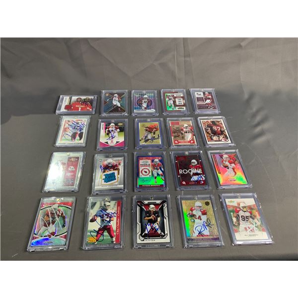 20 ASSORTED FOOTBALL CARDS (MANY AUTOGRAPHED)