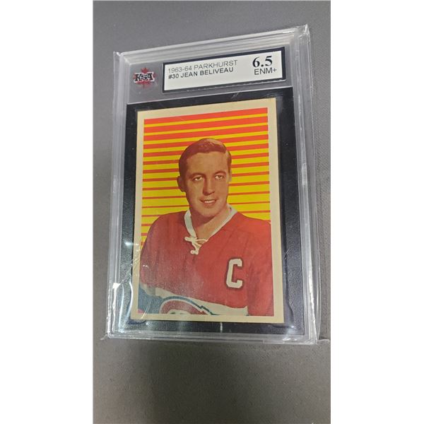 KSA 6.5 ENM+ 1963-64 PARKHURST #30 HEAB BELIVEAU HOCKEY CARD