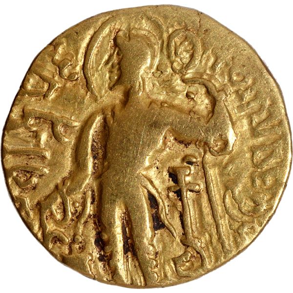 Kacha type Gupta Dynasty Extremely Rare Gold Dinar Coin of Samudragupta.