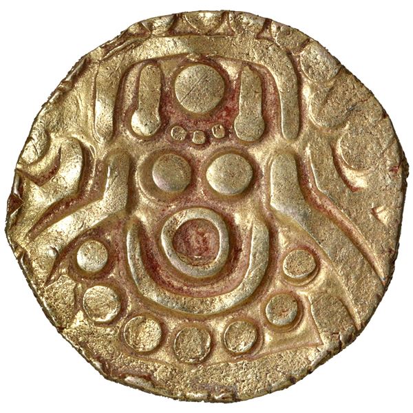 Rare Base Gold Four and Half Masha Coin of of King Parmardi Deva of Chandellas of Jejakabhukti.