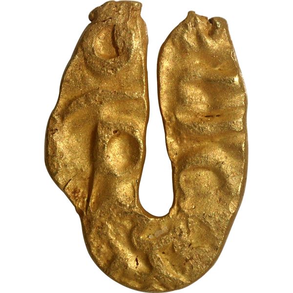Very Rare Gold Fanam U Shaped Coin of Shilaharas of Kolhapur.