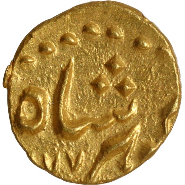 Gold Half Fanam Coin Shah Alam II with Hijri year (11)77.