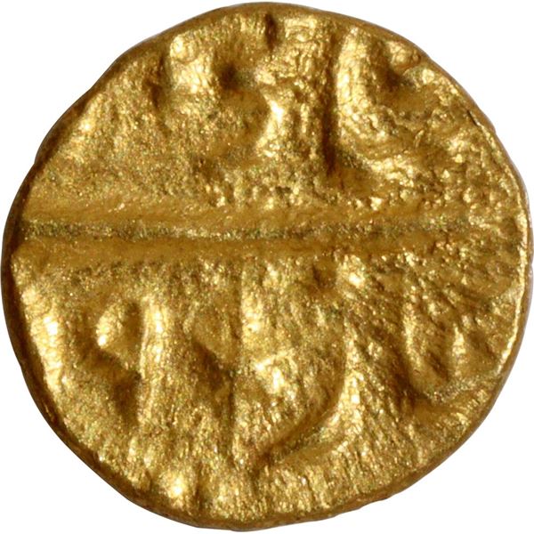 Nawabs of Cuddappah In the name of Shah Alam II (Shah Ali Gohar) Kharpa Mint Gold Half Fanam Coin.