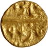 Image 1 : Nawabs of Cuddappah In the name of Shah Alam II (Shah Ali Gohar) Kharpa Mint Gold Half Fanam Coin.